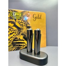 CLİPPER Orijinal Metal Kılıflı Gazlı Çakmak 2 Adet Taşlı Premium Tasarım ile Hediye Seçeneği