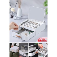 Çekmeceli Aynalı Çok Bölmeli Makyaj ve Takı Organizer, Şık ve Pratik