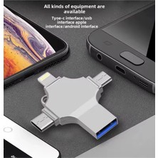 Pazarcan Otg 4ın1 Cep Telefonu Çok Fonksiyonlu USB Flash Bellek 128 GB Type-C, Sd ve Kart Okuyucu