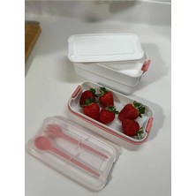 Pazarcan 3 Katlı Kulplu Beslenme Kabı Diyet Sefer Tası Saklama Kabı Çatal Kaşıklı