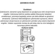 Pazarcan 4 Adet Bebek Çocuk Koruma Kilidi - Dolap Çekmece Kilidi Sürgülü Kilit