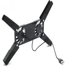 Pazarcan 2 Fanlı Soğutucu Portatif Katlanabilir Laptop Soğutucu Fan Usbli Stand Bilgisayar Fanı