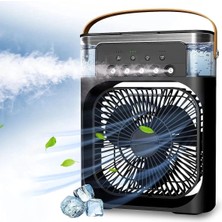 Just Cheap Store Taşınabilir Işıklı 5 Spreyli Vantilatör Buzlu Buharlı Vantilatör Mini Fan Nemlendirici
