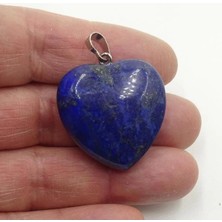 Pozitif Doğal Taş Doğal Lapis Taşı Kolye Ucu - Kalp Kesim 209-2