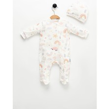 NEU KIDS Kız Bebek Sevimli Baskılı Şapkalı Uyku Tulumu 2 Parça 0-3,0-6 Ay