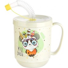 Pazarcan Pipetli Çocuk Içecek Bardağı Desenli Bardak 350ML