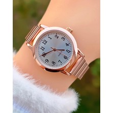 QSZQ7J74A Retro Rose Gold Renk Vintage Kadın Kol Saati