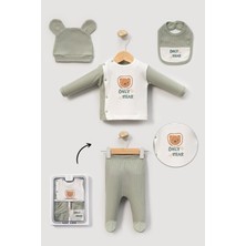 NEU KIDS Kutulu- %100PAMUK Only Bear Hastane Cikisi Yenidoğan 5li Set Kutulu