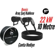 Bemis Elektrikli Araç Şarj Kablosu 10 Metre - 22 kW - Çanta Hediye