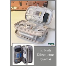 Gri Çok Gözlü Taşınabilir Elektronik Kablo ve Şarj Düzenleyici