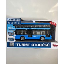 Mavi Su Dünyası Sürtmeli Sesli Işıklı Çift Katlı Turist Otobüsü