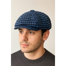 Aida Jewelss Kışlık Özel Kumaş Yünlü Peaky Blinders Model Dökümlü Unisex Yünlü Kasket Şapka