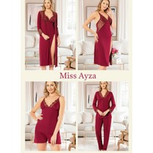 Miss Ayza Missayza 340 Penye 6'lı Uzun Gecelik ve Sabahlık Çeyiz Takım