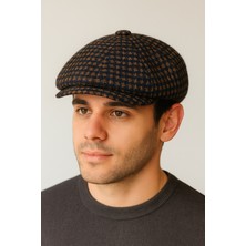 Aida Jewelss Kışlık Özel Kumaş Yünlü Peaky Blinders Model Dökümlü Unisex Yünlü Kasket Şapka