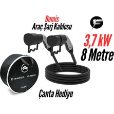 Bemis Elektrikli Araç Şarj Kablosu 8 Metre - 3,7 kW -Çanta Hediye