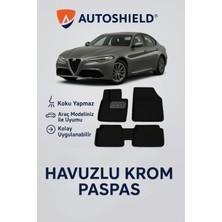 Alfa Romeo Giulietta Serisi Tüm Modeller Ile Uyumlu Universal Derin Havuzlu Paspas Krom Karbon