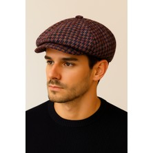 Aida Jewelss Kışlık Özel Kumaş Yünlü Peaky Blinders Model Dökümlü Unisex Yünlü Kasket Şapka