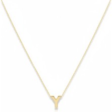 PIEDORA GOLD 14 Ayar Altın Y Harf Kolye – Minimal ve Zarif Tasarım