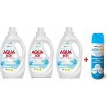 AQUABOR Doğal Mineralli Beyazlar Için Sıvı Çamaşır Deterjanı Sıvı 3 Adet 3*2.15L 99 Yıkama+ Dezenfektan