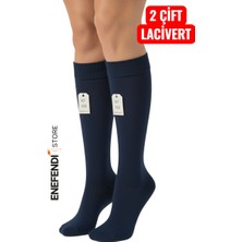 NF ND ENEFENDİ Anne Çorabı 2 Çift Dizaltı Kalın Sıcak Likralı Esnek Yünlü Kadın Çorap Rahat Uzun 36-40 Lacivert