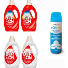 AQUABOR Doğal Sıvı Çamaşır Deterjanı Boron Renkliler ve Beyazlar Için 26*4 Yıkama+ Bortam Dezenfektan