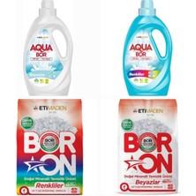 Boron Çamaşir Deterjani Toz Renkli̇ ve Beyazlar Içi̇n 52 Yikama+ Aquabor Renkli̇ ve Beyazlar 66 Yikama