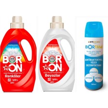 Eti Maden Doğal Sıvı Çamaşır Deterjanı Boron Renkliler ve Beyazlar Için 26*2 Yıkama+ Bortam Dezenfektan