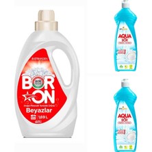 Boron Sıvı Deterjan Beyazlar Için 1,69 Litre 26 Yıkama+2 Adet Aquabor Bulaşık Deterjanı