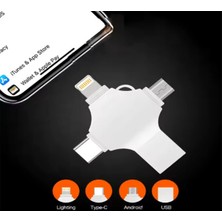 Pazarcan Otg 4ın1 Cep Telefonu Çok Fonksiyonlu USB Flash Bellek 64 GB Type-C, Sd ve Kart Okuyucu