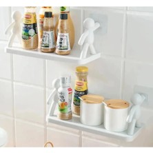 Pazarcan 2 Adet Özel Raf Baharatlık -Makyaj Malzeme Rafı Kendinden Yapışkanlı Banyo Mutfak Raf
