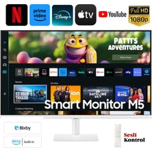 Samsung 32"inç Full Hd Ekran Android-Apple Kablosuz Görüntü Aktarım 32 Inç Fhd Wi-Fi+Bluetooth+Smart Hub+Akıllı Kumanda Hoparlörlü Smart Monitör-Tv