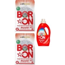 Toz Çamaşır Deterjanı Beyazlar 2 Adet*4 kg + Boron Renkliler Için Sıvı Temizlik Ürünü 26 Yıkama