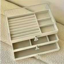 3 Çekmeceli Modern Takı Organizer, Şık ve Pratik Saklama Kutusu