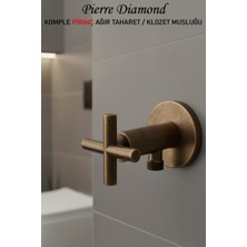 Tesitay Komple Pirinç Ağır Tip Klozet / Taharet Musluğu Ara Musluk Antik / Eskitme Renk