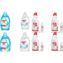 Boron Sıvı Çamaşır Deterjanı 4 Adet Renkli ve Beyazlar + 4 Adet Bulaşık Makine Deterjanı+ 4 Adet Parlatıcı