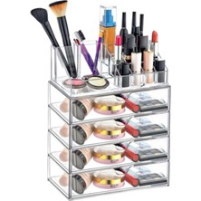 5 Katlı Akrilik Makyaj Düzenleyici Set, Şık ve Fonksiyonel Organizer