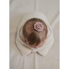 Toka Delisi Pembe Saçsız Bebek Tokası, Sevimli Pembe Keten Çiçek Figür Detaylı  Saçsız Bebek Tokası