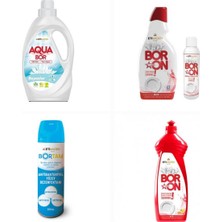 Boron Aquabor Sıvı Deterjan Beyazlar Için 33 Yıkama+ Bulaşık Deterjanı Elde ve Makinede + Dezenfektan