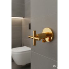 Tesitay Komple Pirinç Ağır Tip Klozet / Taharet Musluğu Ara Musluk Gold Altın Renk
