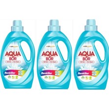 AQUABOR Sıvı Çamaşır Deterjanı Renkliler Için 3 Adet 99 Yıkama Doğal Mineralli