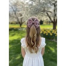 Toka Delisi El Yapımı Mor Fisto Çocuklar Için Kelebek Fiyonklu Toka Davet Balo Özel Gün Pens Toka