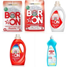 AQUABOR Boron 4 kg Toz Çamaşır Deterjan+Sıvı Deterjan Renkliler+Beyazlar 1.69 +Elde Yıkama Bulaşık Deterjanı