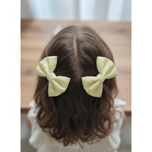 Toka Delisi Fisto Iıkili Kombin El Yapımı Sarı Fiyonklu Toka, Kına Nikah Kiz Cocuk Toka, Özel Tasarım Toka