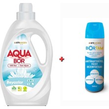 AQUABOR Doğal Mineralli Beyazlar Için Sıvı Çamaşır Makinası Deterjanı Sıvı 1*2.15L 33 Yıkama+ Dezenfektan