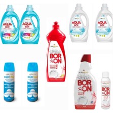 Boron Sıvı Çamaşır Deterjanı Renkli ve Beyazlar Için 132 Yıkama+ Bulaşık Deterjanı + Dezenfektan