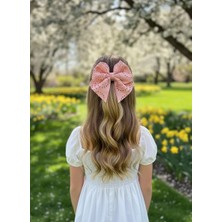 Toka Delisi El Yapımı Somon Fisto Çocuklar Için Kelebek Fiyonklu Toka Davet Balo Özel Gün Pens Toka