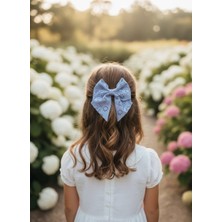 Toka Delisi El Yapımı Mavi Fisto Çocuklar Için Kelebek Fiyonklu Toka Davet Balo Özel Gün Pens Toka