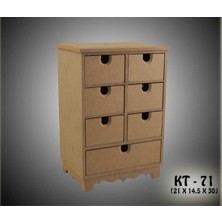 Ahşap Çok Amaçlı 7 Çekmeceli Dekoratif Organizer Kutu