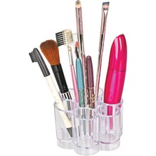 Çok Bölmeli Makyaj Organizeri, Ruj, Göz Kalemi ve Fırça Saklama Kutusu