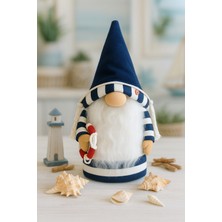 Vanilya Gift Dekoratif Şans Cücesi Kitap Tutucu Ev Ofis Tekne Dekoru-Marine Boy Denizci Cüce 50 cm